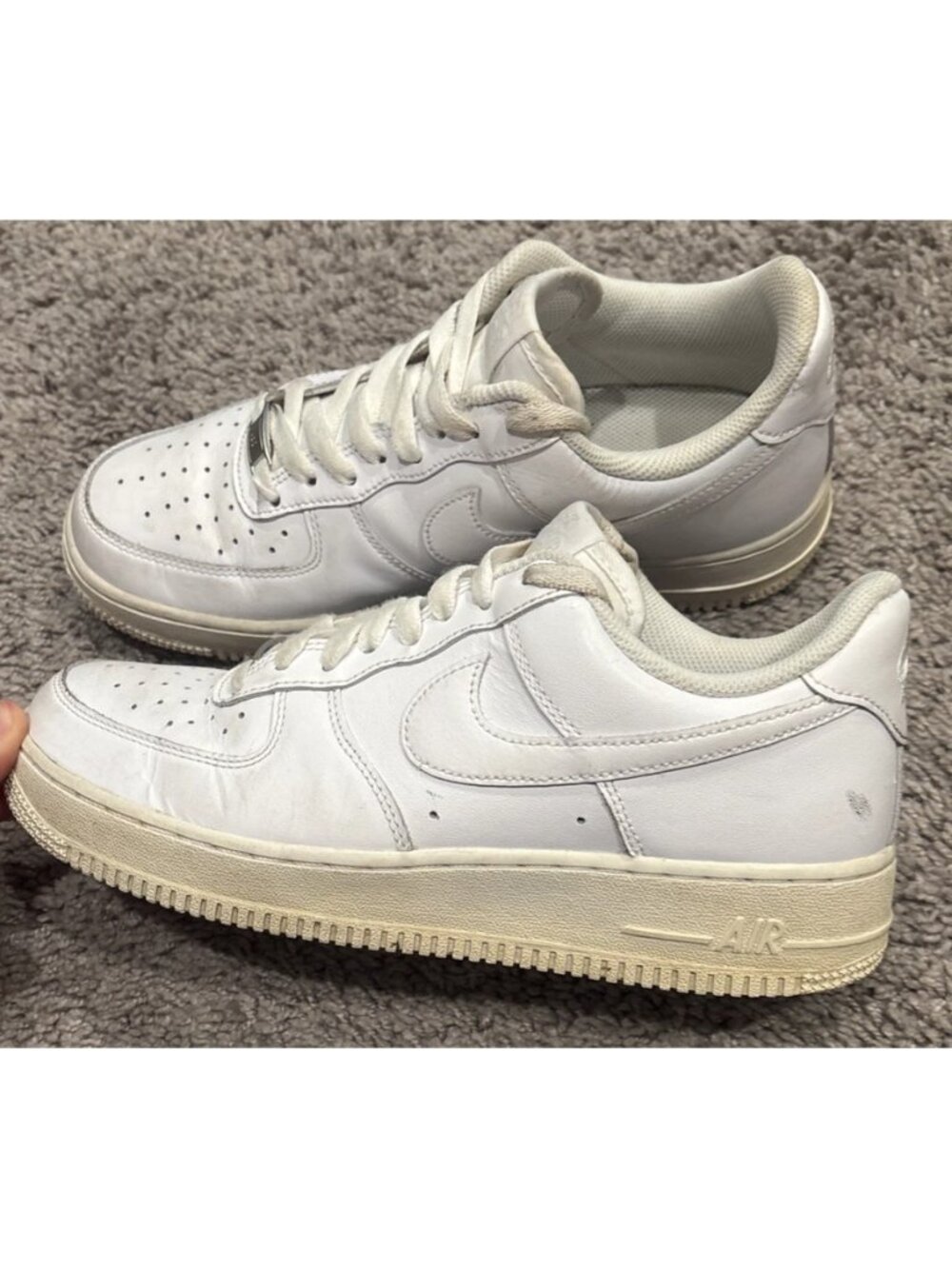 Nike Air Force 1 AF1 Low '07 Sneakers Women US 9 316116-112 Triple White Leather